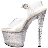 Transparente 18 cm STARDANCE-708 Strass Plataforma Tacn Alto