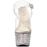 Transparente 18 cm STARDANCE-708 Strass Plataforma Tacn Alto