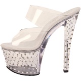 Transparente 18 cm STARDUST-702 Mules Tacn Alto Piedras Strass