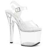 Transparente 18 cm TREASURE-708RAD sandalias stripper con plataforma