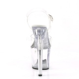 Transparente 18 cm TREASURE-708RAD sandalias stripper con plataforma