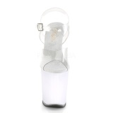 Transparente 20 cm DISCOLITE-808 sandalias stripper con luz LED