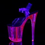 Transparente 20 cm FLAMINGO-808UVT Sandalias Mujer Plataforma Neon