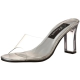 Transparente 8,5 cm ROMANCE-301 Plateau Mules Tacn Alto Mujer