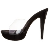 Transparente Negro 14 cm COCKTAIL-501 Plataforma Mules