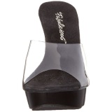 Transparente Negro 14 cm COCKTAIL-501 Plataforma Mules