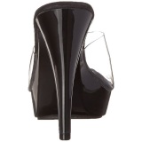 Transparente Negro 14 cm COCKTAIL-501 Plataforma Mules