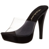 Transparente Negro 14 cm COCKTAIL-501 Plataforma Mules