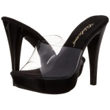 Transparente Negro 14 cm COCKTAIL-501 Plataforma Mules