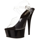 Transparente Negro 15 cm Pleaser DELIGHT-608 Tacn Alto Plataforma