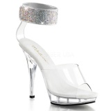 Transparente Strass 13 cm LIP-142 Acrilico Plataforma Zapatos Tacn Alto