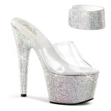 Transparente Strass 18 cm BEJEWELED-712RS Plataforma Zapatos Tacn Alto