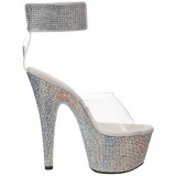 Transparente Strass 18 cm BEJEWELED-712RS Plataforma Zapatos Tacn Alto