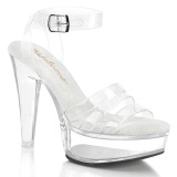 Transparentes 13 cm MARTINI-505 Blanco plataforma sandalias tacn alto