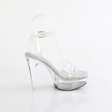 Transparentes 13 cm MARTINI-505 Blanco plataforma sandalias tacn alto