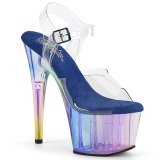 Transparentes 18 cm ADORE-708HT azules plataforma sandalias tacn alto