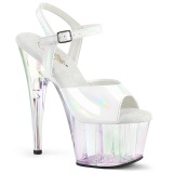 Transparentes plataforma 18 cm ADORE-709HT Blanco sandalias tacn alto