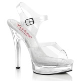 Transparentes sandalias pleaser con plataforma 13,5 cm MAJESTY-508