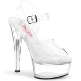 Transparentes sandalias pleaser con plataforma 15 cm GLEAM-608