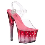 Transparentes sandalias pleaser con plataforma 18 cm STARDUST-708T