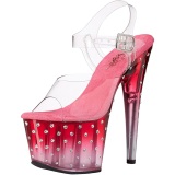 Transparentes sandalias pleaser con plataforma 18 cm STARDUST-708T