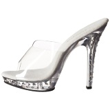 Traslucido Strass Platform 13 cm LIP-101SDT Mules Tacn Alto Mujer