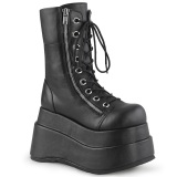 Vegano 11,5 cm BEAR-265 emo mujeres botines plataforma escalonada con cordones