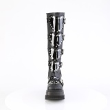 Vegano 11,5 cm SHAKER-210 plataforma botas hasta la rodilla mujer con hebilla