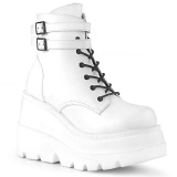 Vegano 11,5 cm SHAKER-52 botines cua alta plataforma blanco