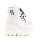 Vegano 11,5 cm SHAKER-52 botines cua alta plataforma blanco