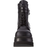 Vegano 11,5 cm SHAKER-52 botines cua alta plataforma negro