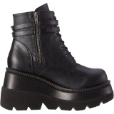 Vegano 11,5 cm SHAKER-52 botines cua alta plataforma negro