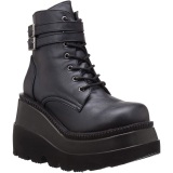 Vegano 11,5 cm SHAKER-52 botines cua alta plataforma negro