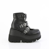 Vegano 11,5 cm SHAKER-62 botines cua alta plataforma negro