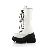 Vegano 11,5 cm SHAKER-72 gticos botas de cordones mujer plataforma blanco