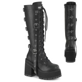 Vegano 12 cm ASSAULT-218 botas mujer con suela de tachuelas y plataforma en negro