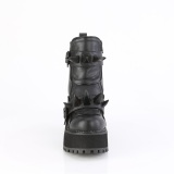 Vegano 12 cm ASSAULT-72 botines mujer con suela de tachuelas y plataforma en negro