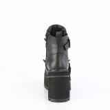 Vegano 12 cm ASSAULT-72 botines mujer con suela de tachuelas y plataforma en negro