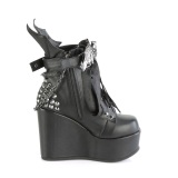 Vegano 13 cm POISON-107 botines de tobillo con cua plataforma