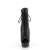 Vegano 15 cm DELIGHT-1021 botines de plataforma y punta abierta negro