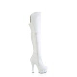 Vegano 15 cm DELIGHT-3018 botas altas tacn aguja con hebilla blanco