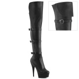 Vegano 15 cm DELIGHT-3018 botas altas tacn aguja con hebilla negro