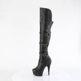 Vegano 15 cm DELIGHT-3018 botas altas tacn aguja con hebilla negro