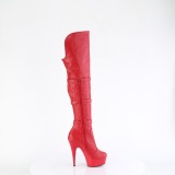 Vegano 15 cm DELIGHT-3018 botas altas tacn aguja con hebilla rojo