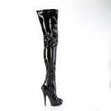 Vegano 15 cm SULTRY-4000 Negro botas altas tacn