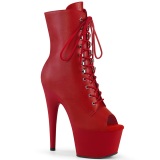 Vegano 18 cm ADORE-1021 botines de plataforma y punta abierta rojo