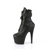 Vegano 18 cm ADORE-STR botines plataforma con cordones en negro