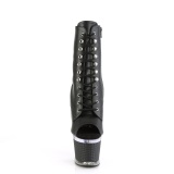 Vegano 18 cm SPECTATOR-1021 botines de plataforma y punta abierta negro