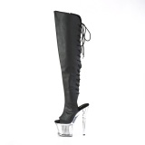 Vegano 18 cm SPECTATOR-3019-2 Negro botas altas tacn