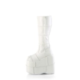 Vegano 18 cm extremo plataforma botas hasta la rodilla hombre blanco